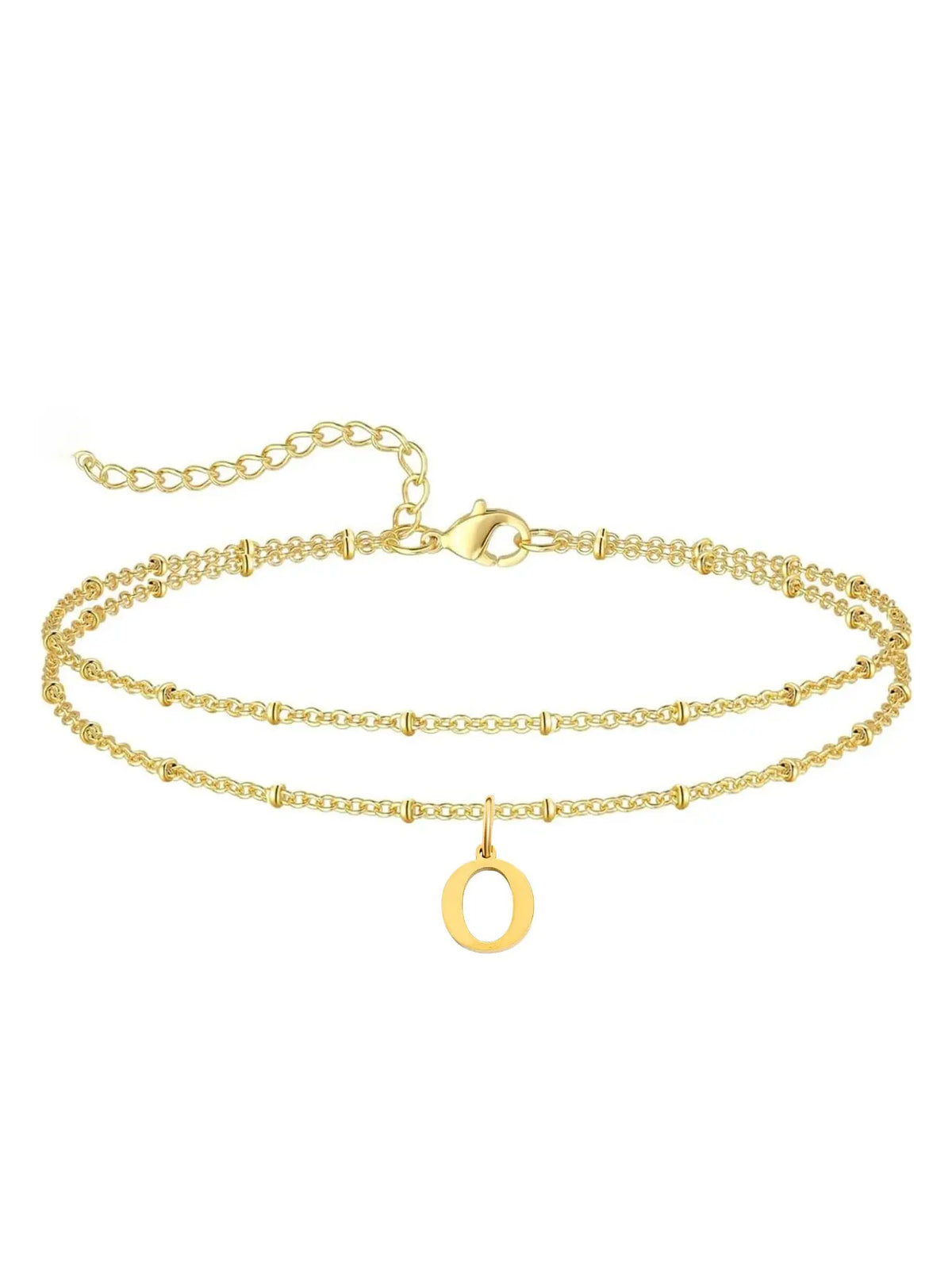 Letter A Design Anklet for Women, Fashion Jewelry for Party, Daily Clothing Decor, Jewelry for Birthday Gift, Personalized Jewelry Gift, Adjustable Anklet, Initial Anklet, Trendy Jewelry
