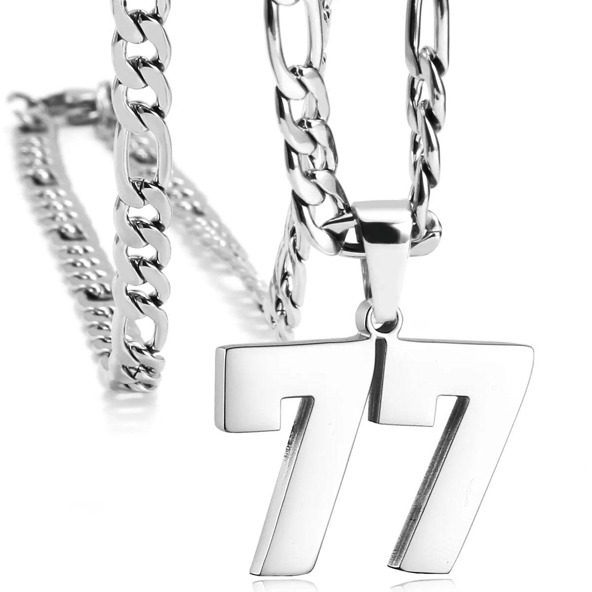 CaptainSteeL Personalized Number Pendant Necklaces for Men - 24in Stainless Steel Chains, Sports Team Inspiration Jewelry Gift, Men's Accessories, Football Drip Accessories, Mens Gifts, Waterproof Wear,sohochic