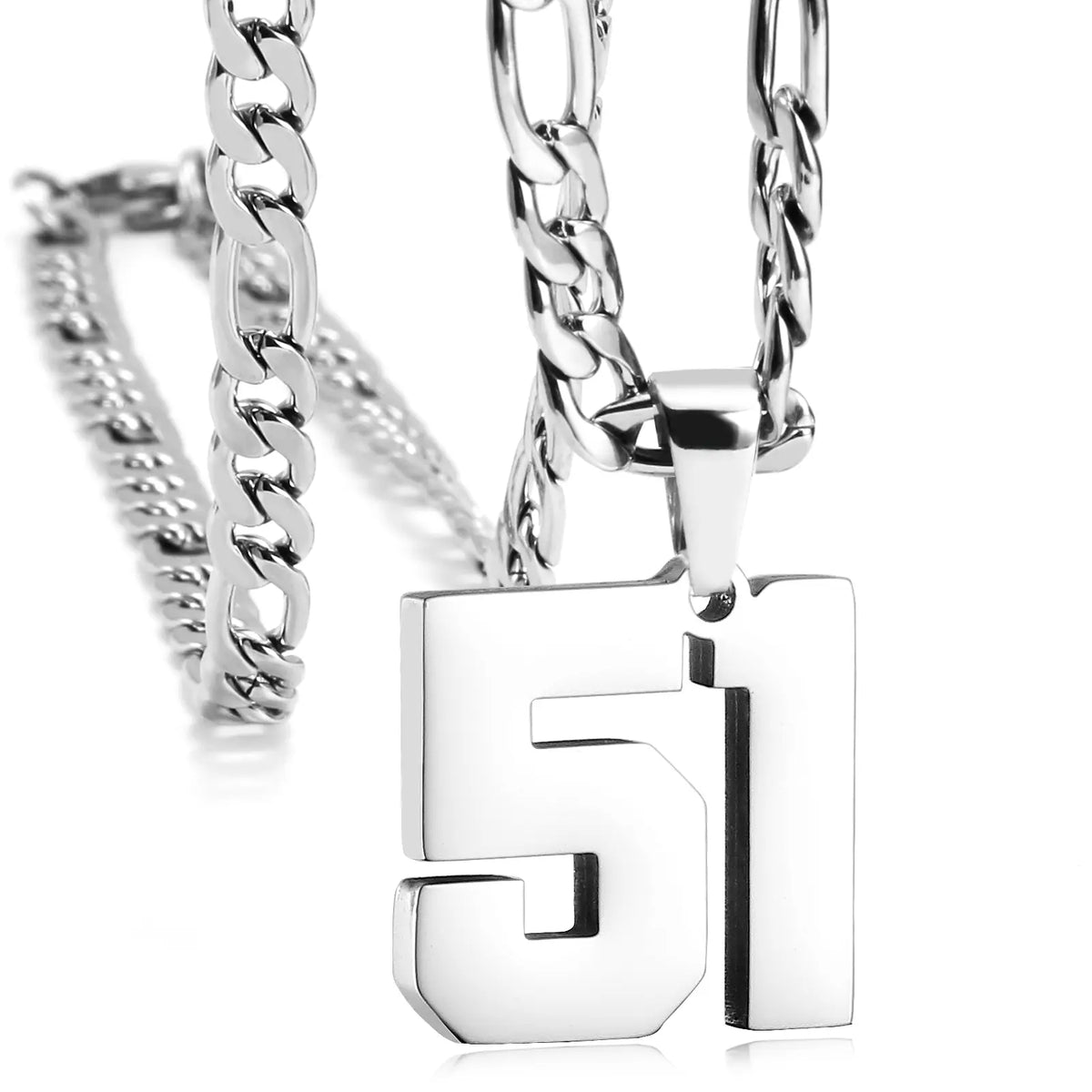 CaptainSteeL Personalized Number Pendant Necklaces for Men - 24in Stainless Steel Chains, Sports Team Inspiration Jewelry Gift, Men's Accessories, Football Drip Accessories, Mens Gifts, Waterproof Wear,sohochic