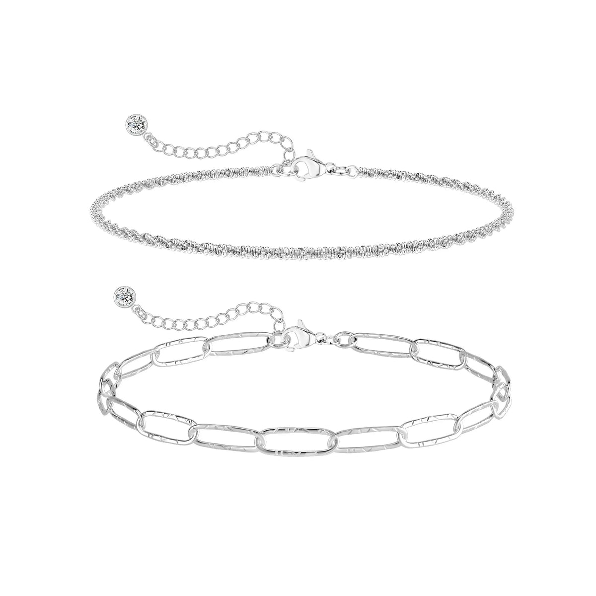 FREEKISS Dainty Layered Waterproof Anklet For Women Adjustable Womens Anklet Set Stackable Figaro Beaded Cuban Link Anklets Daily Clothing Decor For Beach Summer Trendy All-match & Exquisite Jewelry For Valentine's Day gifts