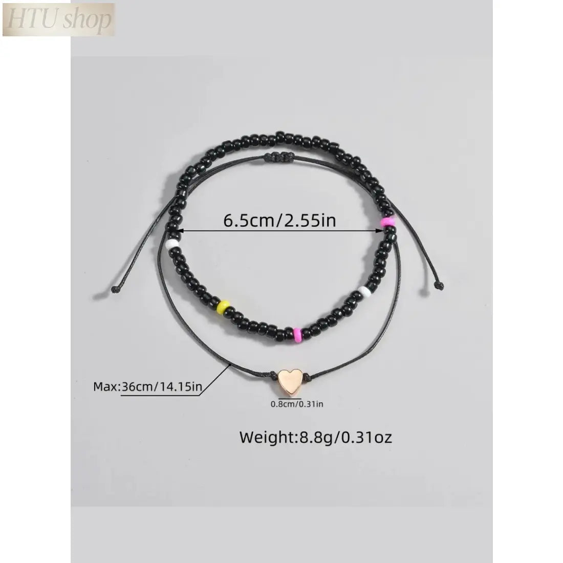 Women's Elastic Leather Anklets - Foot Jewelry with Elegant Heart Charm, One Size Fits All Fashion Accessories for Everyday Wear and Parties,sohochic