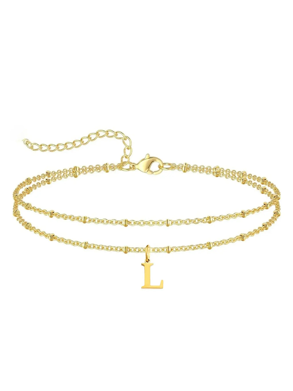 Letter A Design Anklet for Women, Fashion Jewelry for Party, Daily Clothing Decor, Jewelry for Birthday Gift, Personalized Jewelry Gift, Adjustable Anklet, Initial Anklet, Trendy Jewelry