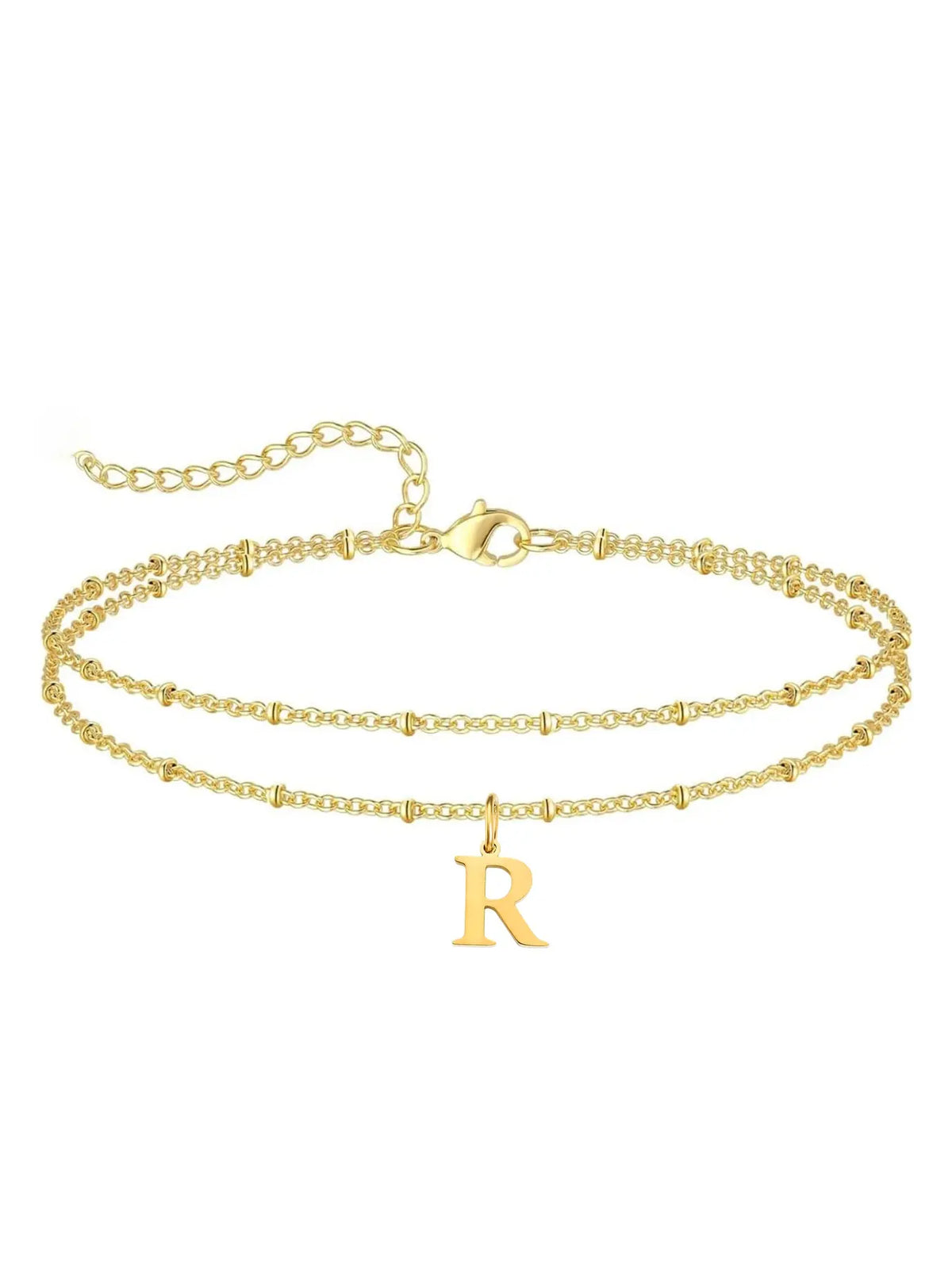 Letter A Design Anklet for Women, Fashion Jewelry for Party, Daily Clothing Decor, Jewelry for Birthday Gift, Personalized Jewelry Gift, Adjustable Anklet, Initial Anklet, Trendy Jewelry