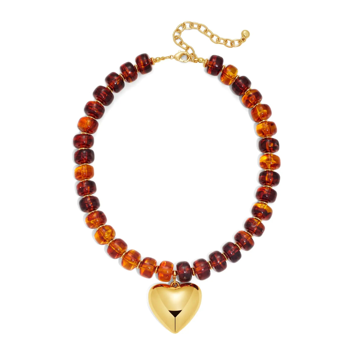 Women's Chunky Heart Choker Necklace - Colorful Resin Beaded, Gold Puffy Heart Statement, Acrylic Jewelry for Female, Accessories for Women, Colorful Sparkling Beaded Jewelry Necklaces