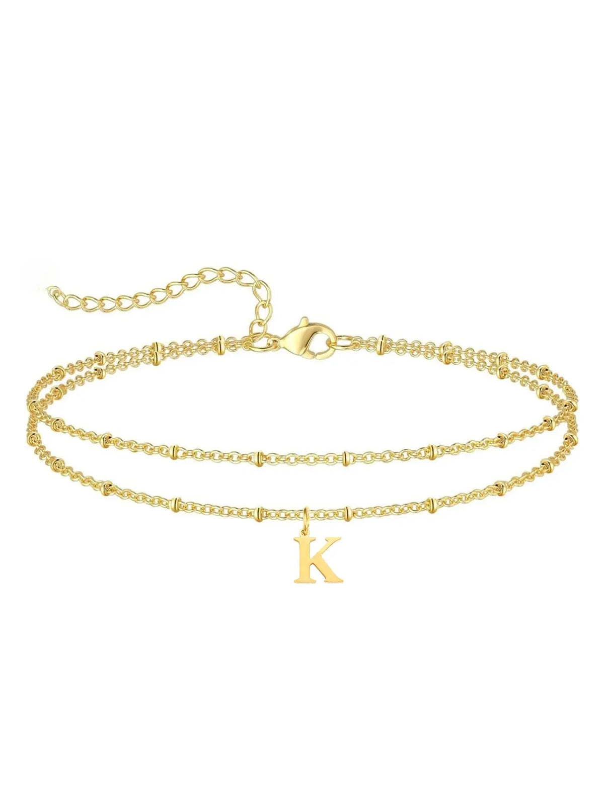 Letter A Design Anklet for Women, Fashion Jewelry for Party, Daily Clothing Decor, Jewelry for Birthday Gift, Personalized Jewelry Gift, Adjustable Anklet, Initial Anklet, Trendy Jewelry