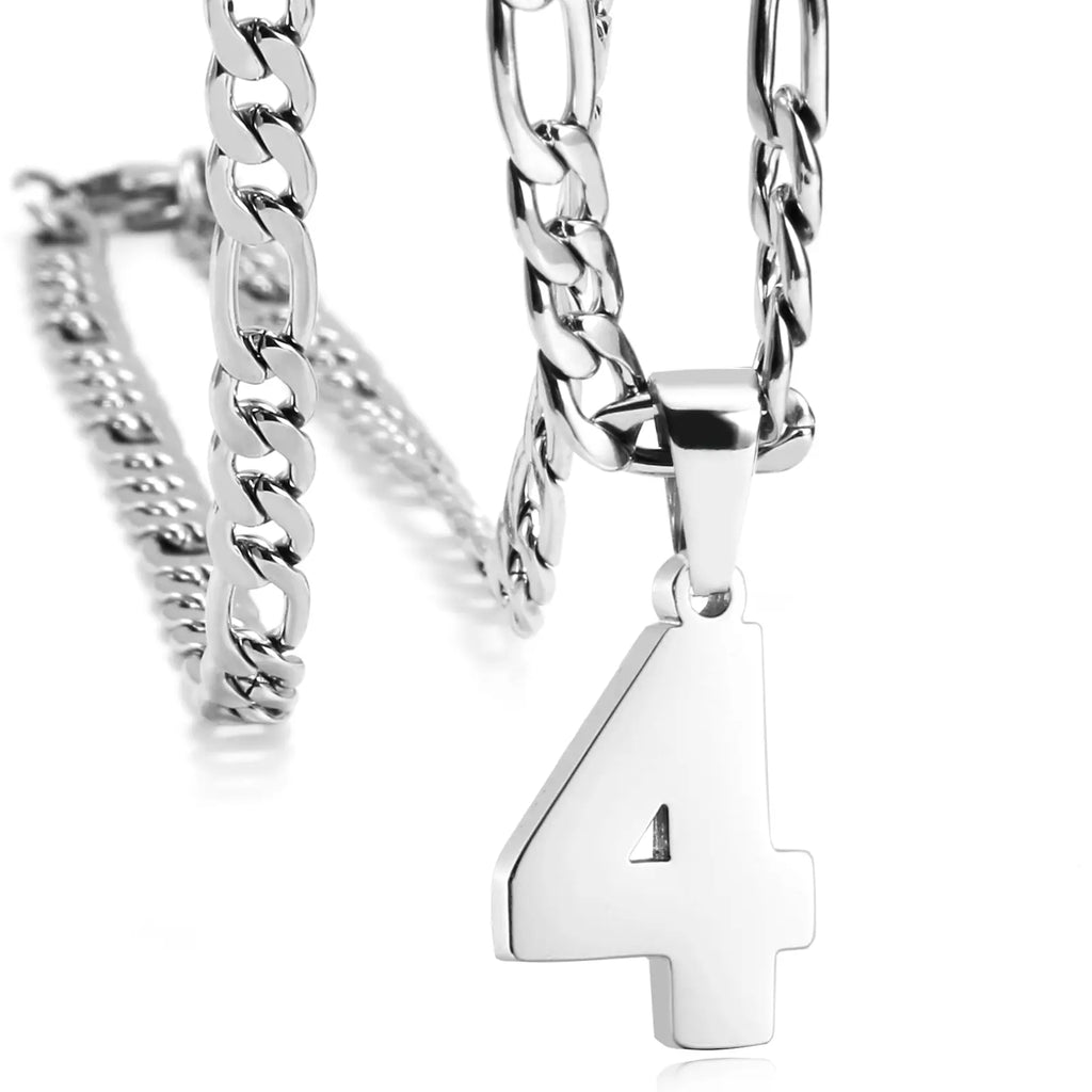 CaptainSteeL Personalized Number Pendant Necklaces for Men - 24in Stainless Steel Chains, Sports Team Inspiration Jewelry Gift, Men's Accessories, Football Drip Accessories, Mens Gifts, Waterproof Wear,sohochic