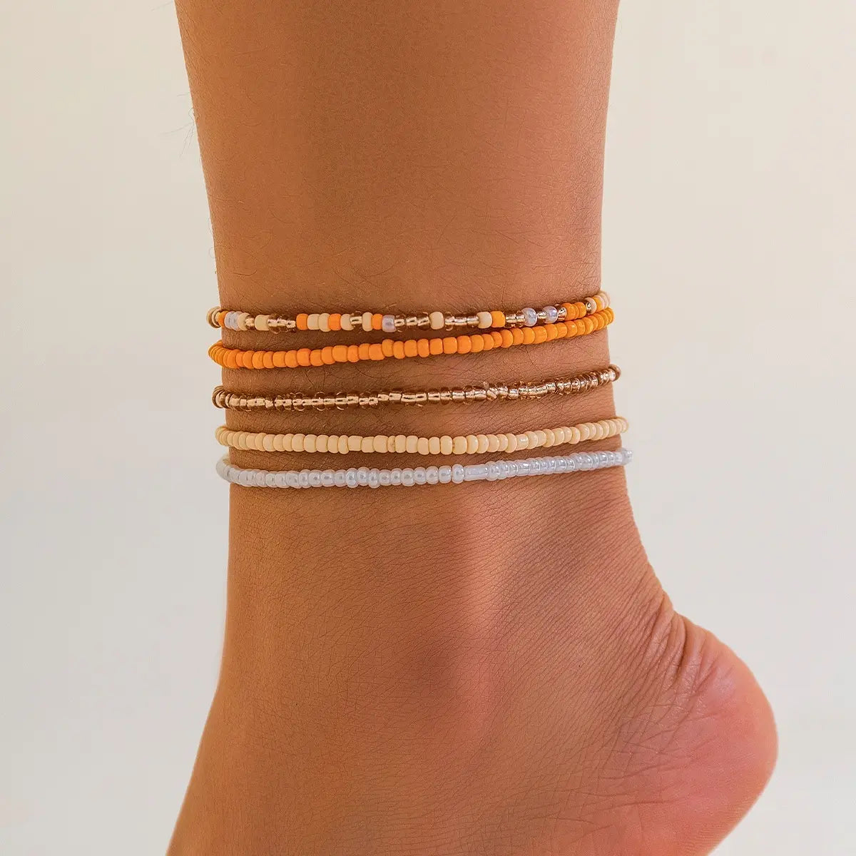 Boho Chic Layered Beaded Anklet, Colorful Foot Jewelry for Daily and Party Wear, Stylish Beaded  Bracelet, Exquisite Jewelry Accessories, Nice Gift Choice for Girls and Girlfriend women