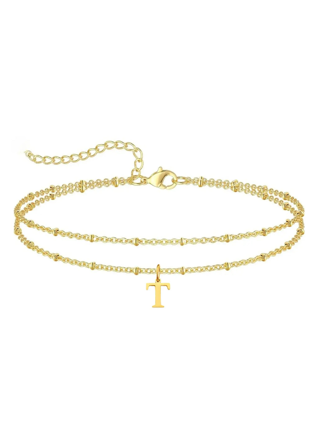 Letter A Design Anklet for Women, Fashion Jewelry for Party, Daily Clothing Decor, Jewelry for Birthday Gift, Personalized Jewelry Gift, Adjustable Anklet, Initial Anklet, Trendy Jewelry