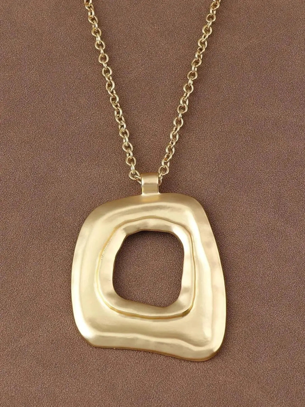 Boho Style Pendant Necklace, Large Open Design Fashionable Jewelry Accessories, Stylish Fashion Accessory, Perfect for Daily Wear & Party, Metal Chain Necklace
