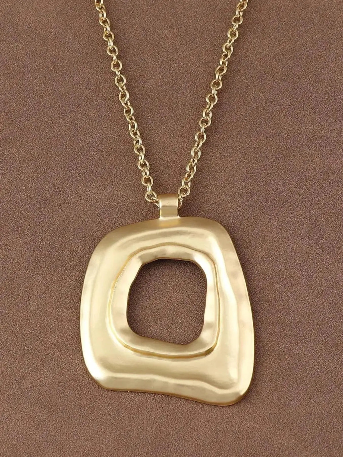 Boho Style Pendant Necklace, Large Open Design Fashionable Jewelry Accessories, Stylish Fashion Accessory, Perfect for Daily Wear & Party, Metal Chain Necklace
