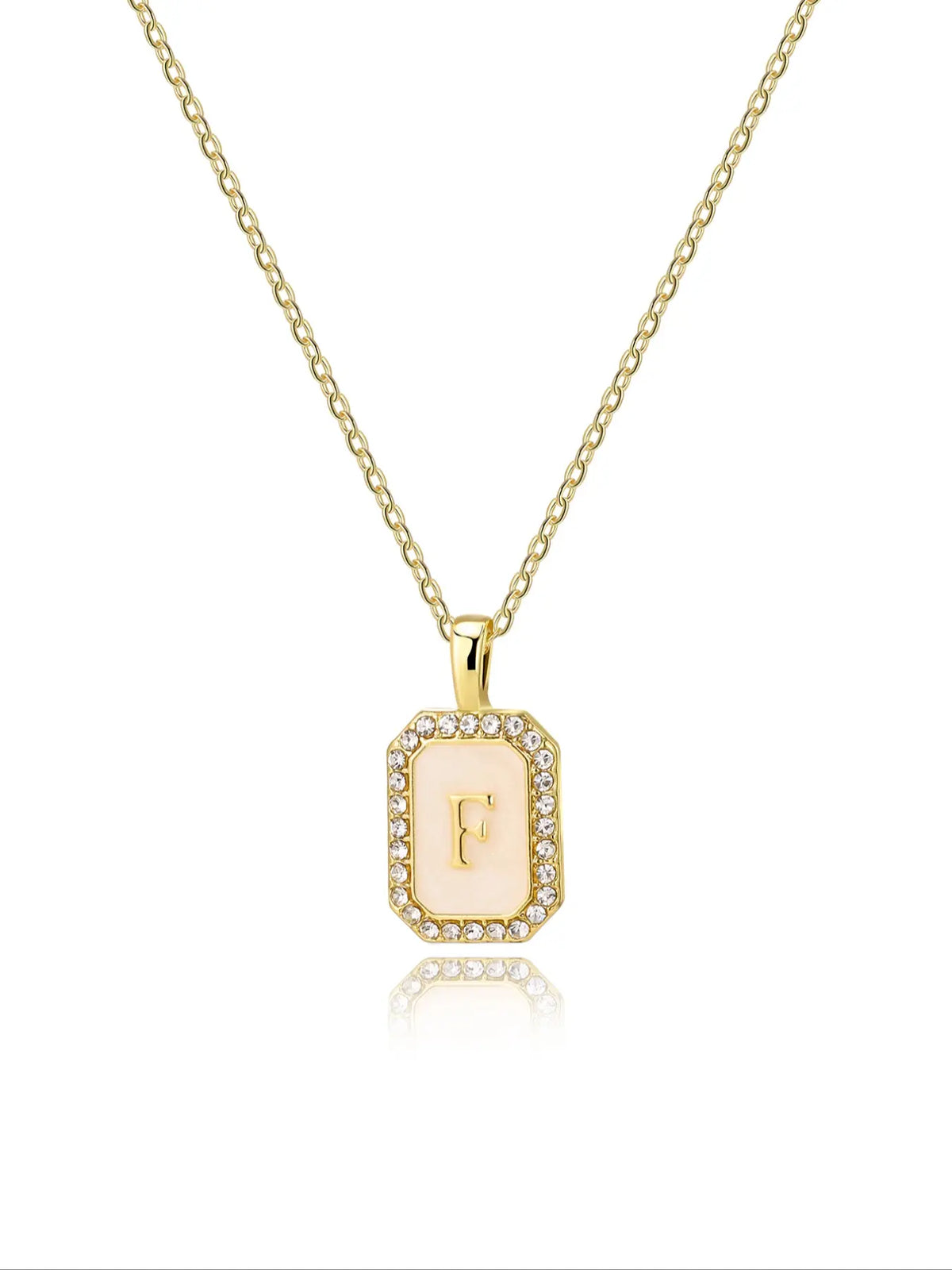 Personalized A-Z Letter Pendant Necklace for Women, Square Rhinestone Inlay, Vintage Glamorous Fashion Jewelry Gift for Her, Elegant Rhinestone Necklace, Initial Letter Necklace, Custom Initial Necklace, Alphabet Necklace