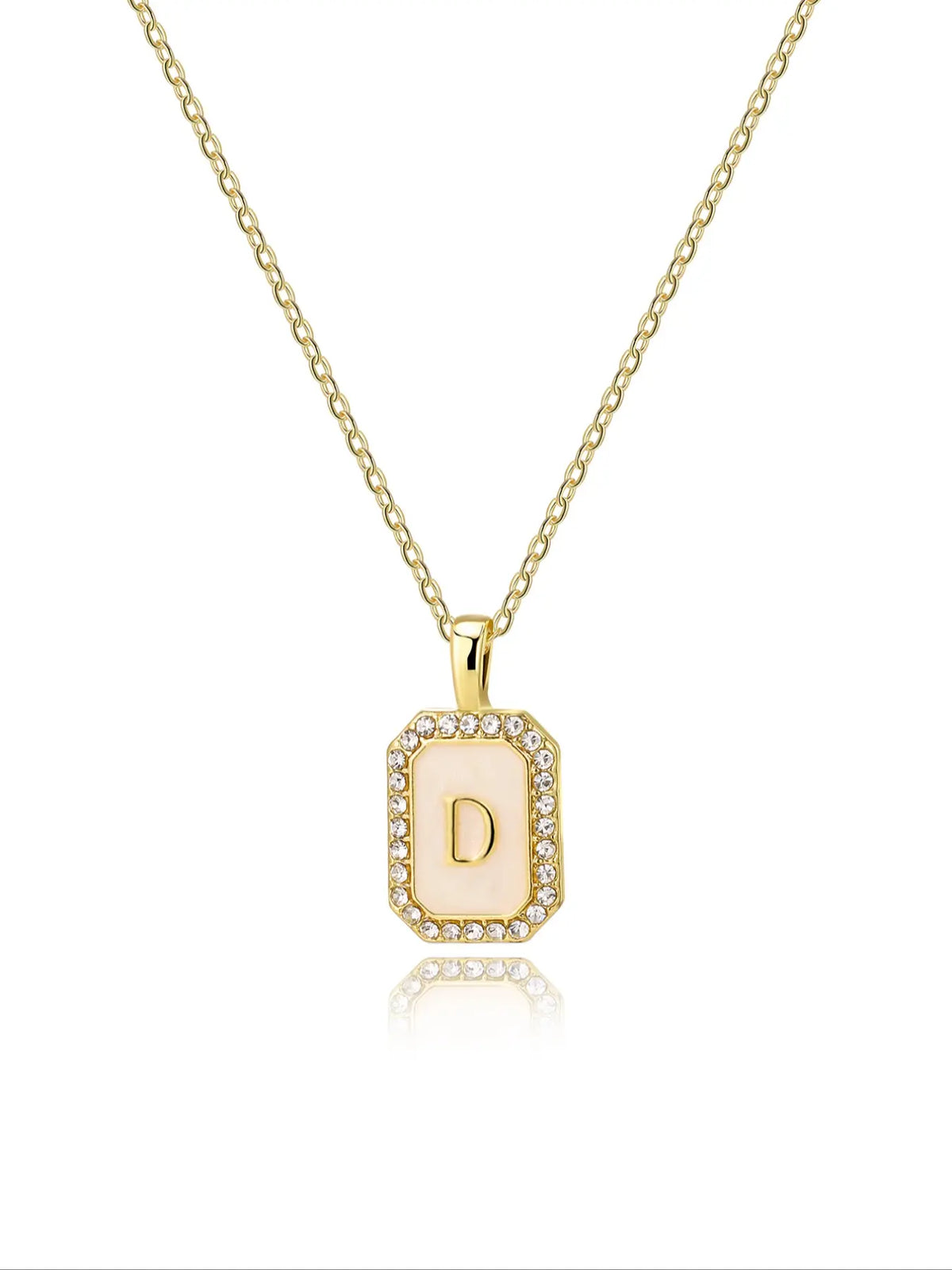 Personalized A-Z Letter Pendant Necklace for Women, Square Rhinestone Inlay, Vintage Glamorous Fashion Jewelry Gift for Her, Elegant Rhinestone Necklace, Initial Letter Necklace, Custom Initial Necklace, Alphabet Necklace