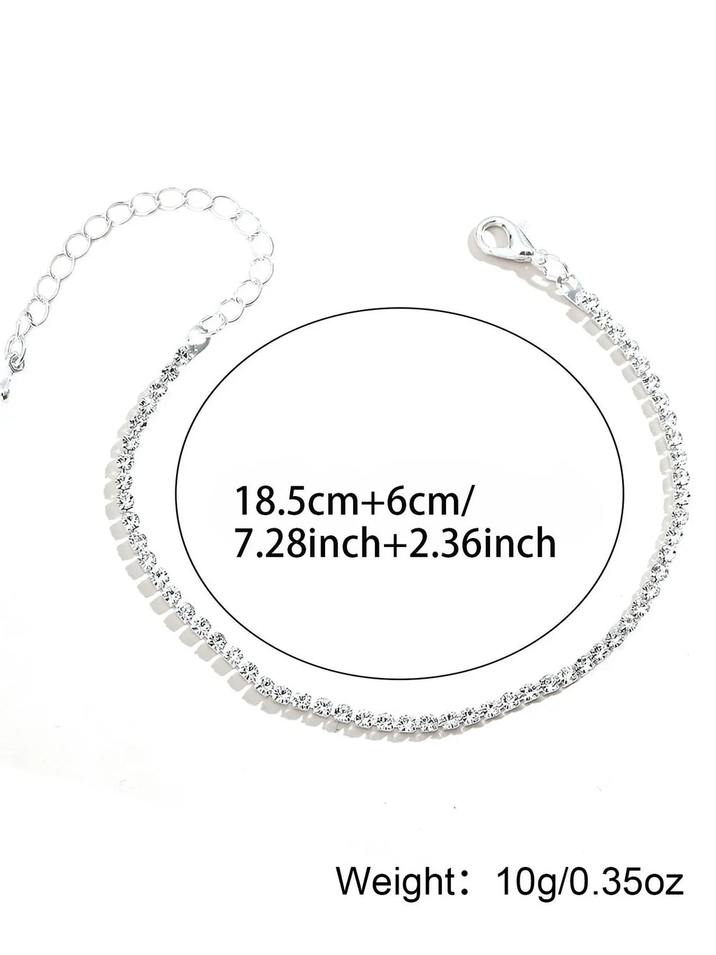 Tennis Anklet Bracelet for Women, Waterproof Layered Rhinestone Ankle Chain, Fashion Jewelry Gift, Anti-Oxidation, Dainty Layered Anklet, Trendy Jewelry, Wearable Jewelry