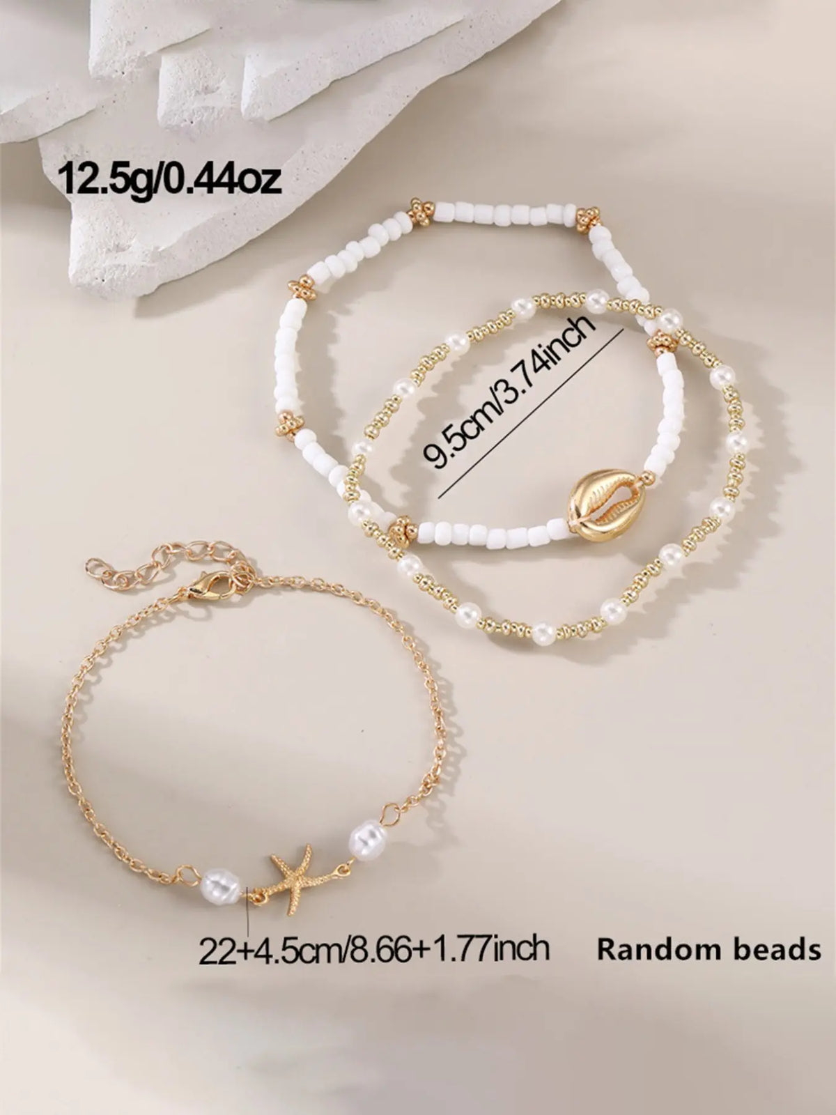 Boho Pearl Shell Pendant Anklet Set, Elastic Multi-Layer Beach Vacation Jewelry, Dainty Layered Anklet, Perfect Gift for Parties and Daily Wear, Foot Jewelry, Jewellery Accessories