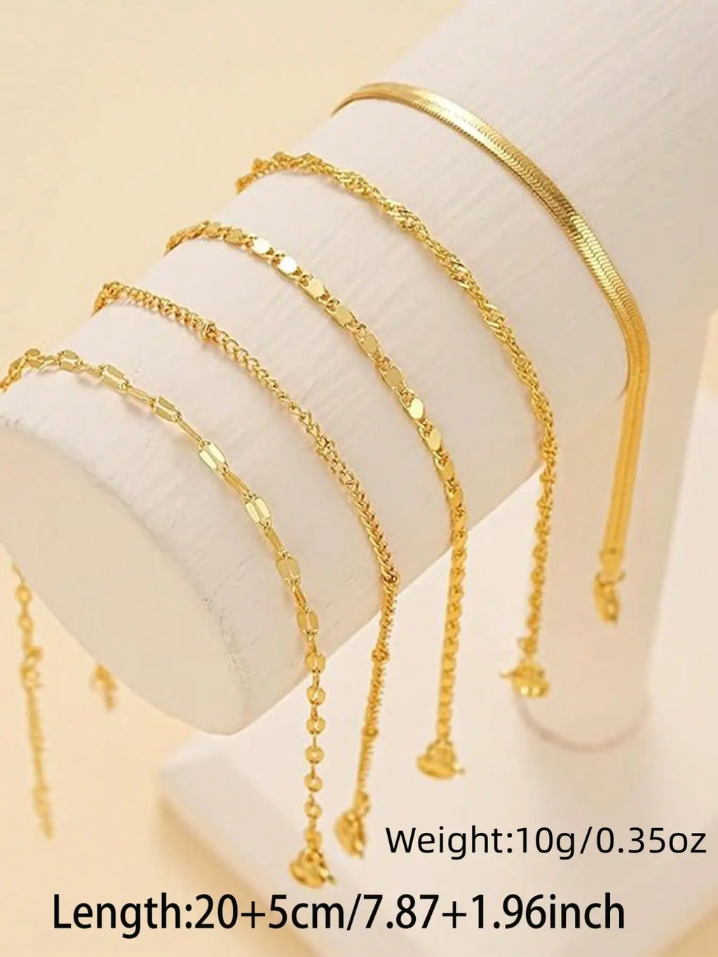 5pcs/set Multilayer Bohemian Style Snake Chain & Lotus Chain Anklet Bracelet Set, Adjustable Summer Beach Jewelry, Layered Anklet, Boho Anklet, Foot Jewelry