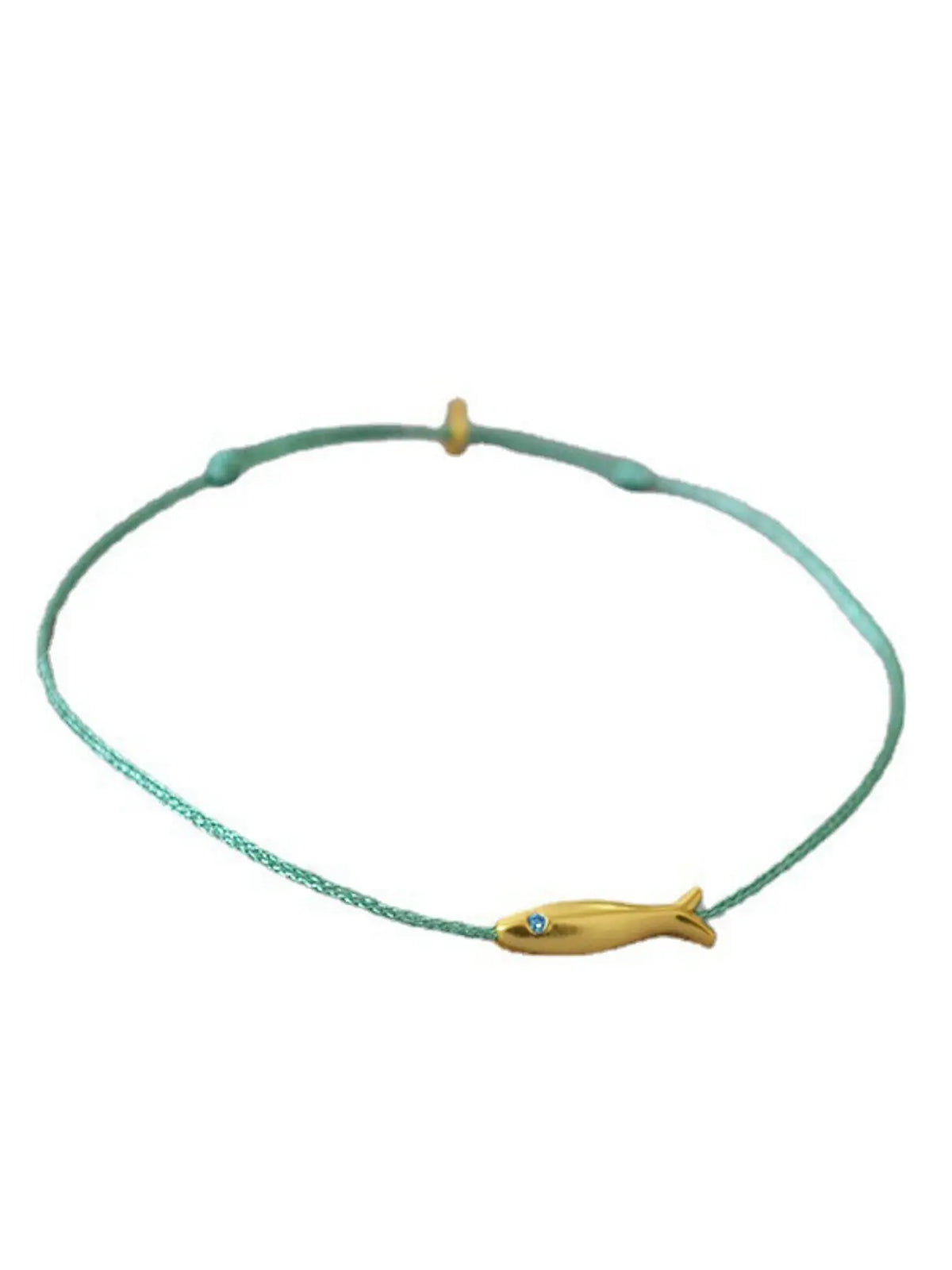 New French Style Blue Thread Woven Vintage Gold Koi Fish Anklet, Boho Plain Design, Alloy Chain, All Seasons Foot Jewelry, Fashionable Jewelry Accessories, Trendy Fashionable Accessories