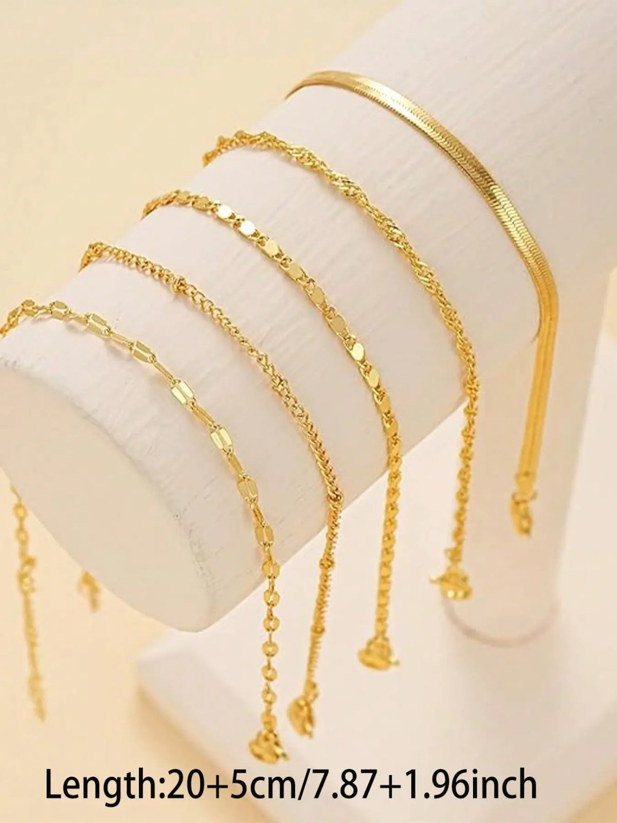 5pcs/Set Gold Multilayer Bohemian Style Snake Chain & Lotus Chain Anklet Bracelet Set, Adjustable Bohemian Aesthetic Summer Beach Trendy Jewelry, Boho Anklet Foot Jewelry