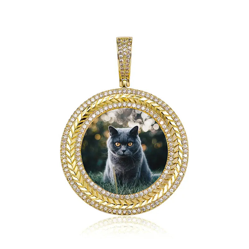 Personalized photo necklace for men and women, fashionable hip-hop angel wing pendant necklace, gift necklace for couples and mothers