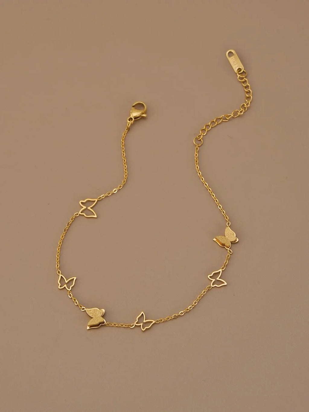 Elegant Hollow Design Butterfly Stainless Steel Anklet for Women, Summer Jewelry, Jewellery, Perfect Gift for Beach Parties & Summer Vacations, Casual Style Ankle Chain