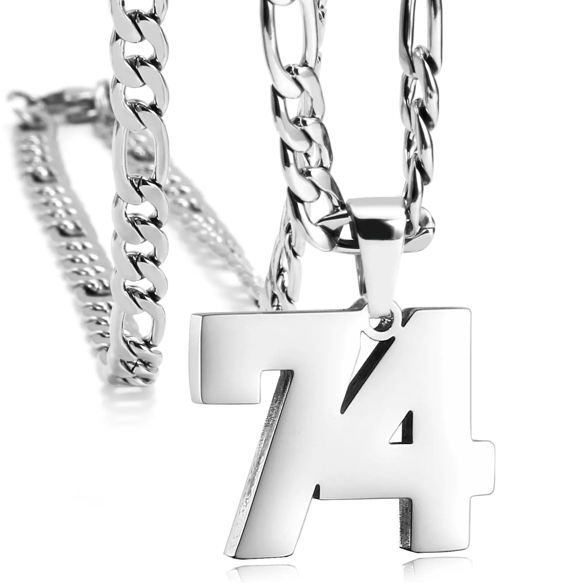 CaptainSteeL Personalized Number Pendant Necklaces for Men - 24in Stainless Steel Chains, Sports Team Inspiration Jewelry Gift, Men's Accessories, Football Drip Accessories, Mens Gifts, Waterproof Wear,sohochic