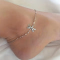 Elegant Bohemian Dragonfly Anklet - Vintage-Inspired Alloy Foot Chain with Delicate Bead Accents, Perfect for Daily Wear & Parties body jewelry