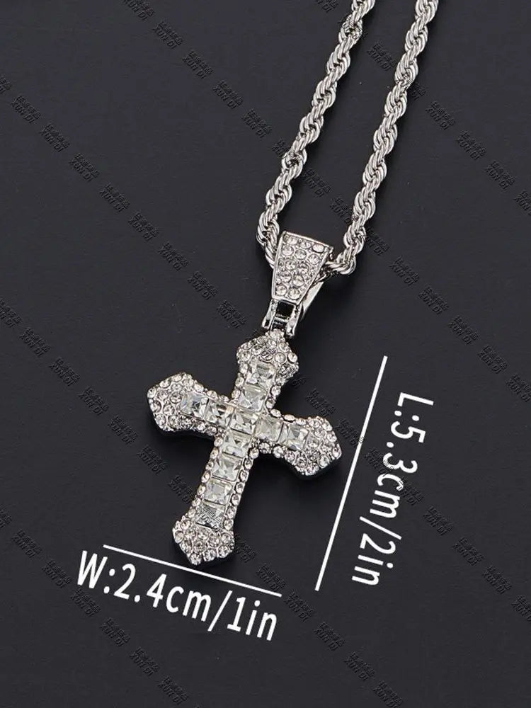 Chains Unisex Cross Necklace 2025 Fashion Multi-Color Pendant Chain Link Necklace for Men Women Gifts Street Style Trendy Accessory,necklaces for men
