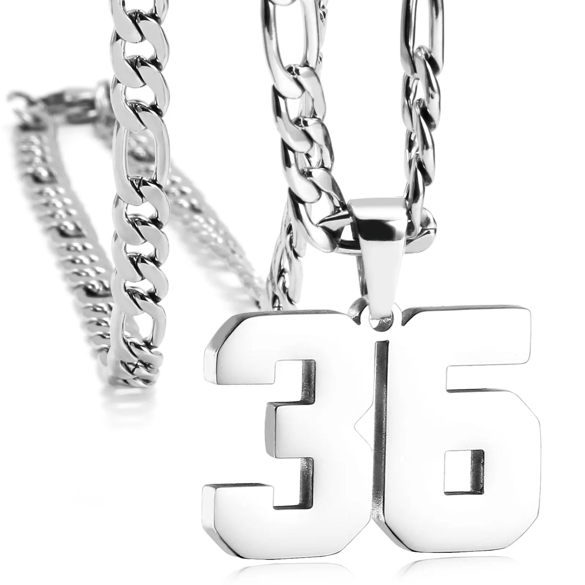 CaptainSteeL Personalized Number Pendant Necklaces for Men - 24in Stainless Steel Chains, Sports Team Inspiration Jewelry Gift, Men's Accessories, Football Drip Accessories, Mens Gifts, Waterproof Wear,sohochic