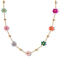 Women's Dainty Pearl Choker Necklaces Set - Gold-Plated Stainless Steel, Gold Flower Pendant, Daily Wear Necklace, Daisy Costume & Birthday Gift,sohochic