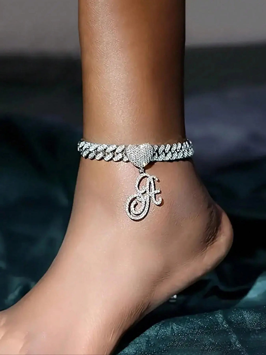 Rhinestone Heart Pendant Anklet, Adjustable Anklet, Fashionable Jewelry Accessories for Women & Girls, Trendy All-match & Exquisite Jewelry for Birthday Gift, Fashion Chic Accessories, Trendy Jewellery Accessories, Foot Jewelry