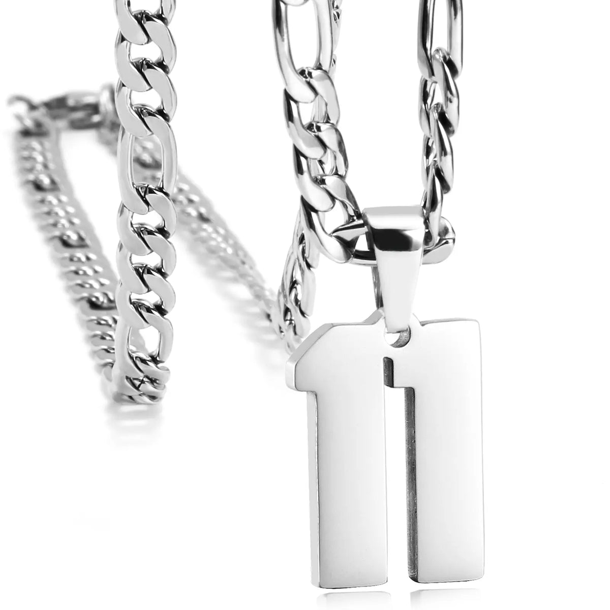 CaptainSteeL Personalized Number Pendant Necklaces for Men - 24in Stainless Steel Chains, Sports Team Inspiration Jewelry Gift, Men's Accessories, Football Drip Accessories, Mens Gifts, Waterproof Wear,sohochic