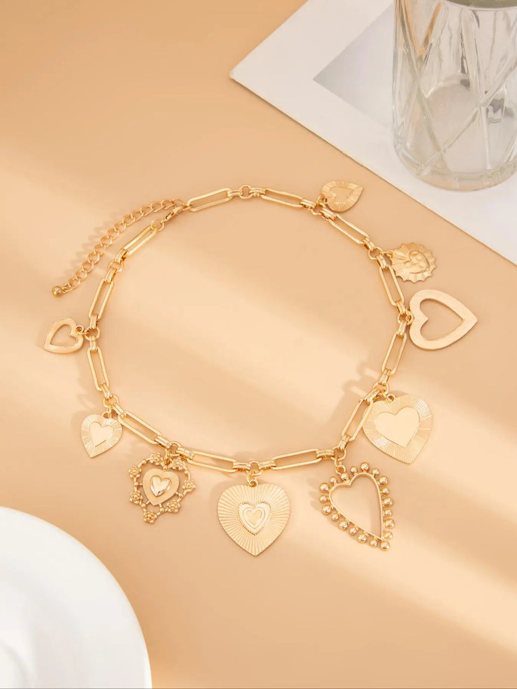 Party Style Heart Design Pendant Necklace, Chain Heart Pendant, Fashion Jewelry for Party, Daily Clothing Decor, Trendy All-match & Exquisite Jewelry for Birthday Gift