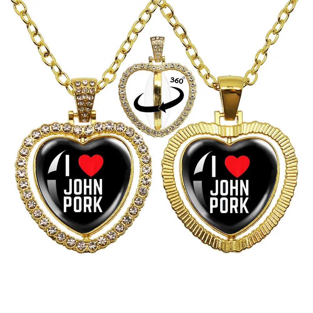 Whimsical John Pork Calling Phone Graphic Pig Necklace - Costume Jewelry for Women, Quirky Gift Accessories for Women, Moon Design POP Style Necklaces