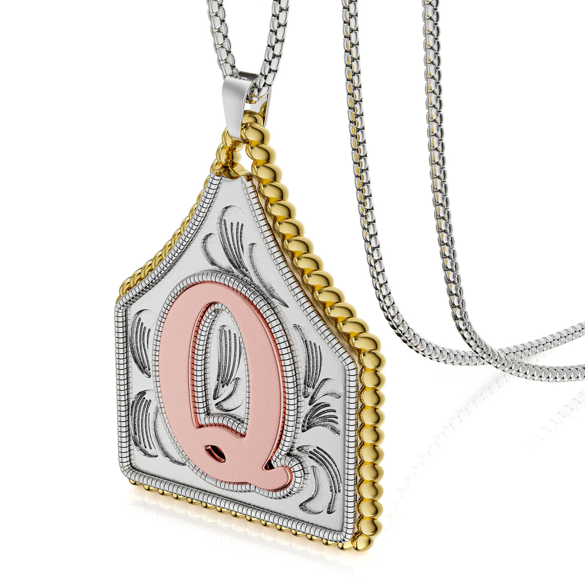 Dearmay Men's 14K Gold Plated Initial Necklace - Alphabet Detail Pendant Chain, Waterproof Hypoallergenic Vintage Western Personalized Jewelry, Unique Gifts for Man, Anniversary Gifts for Him