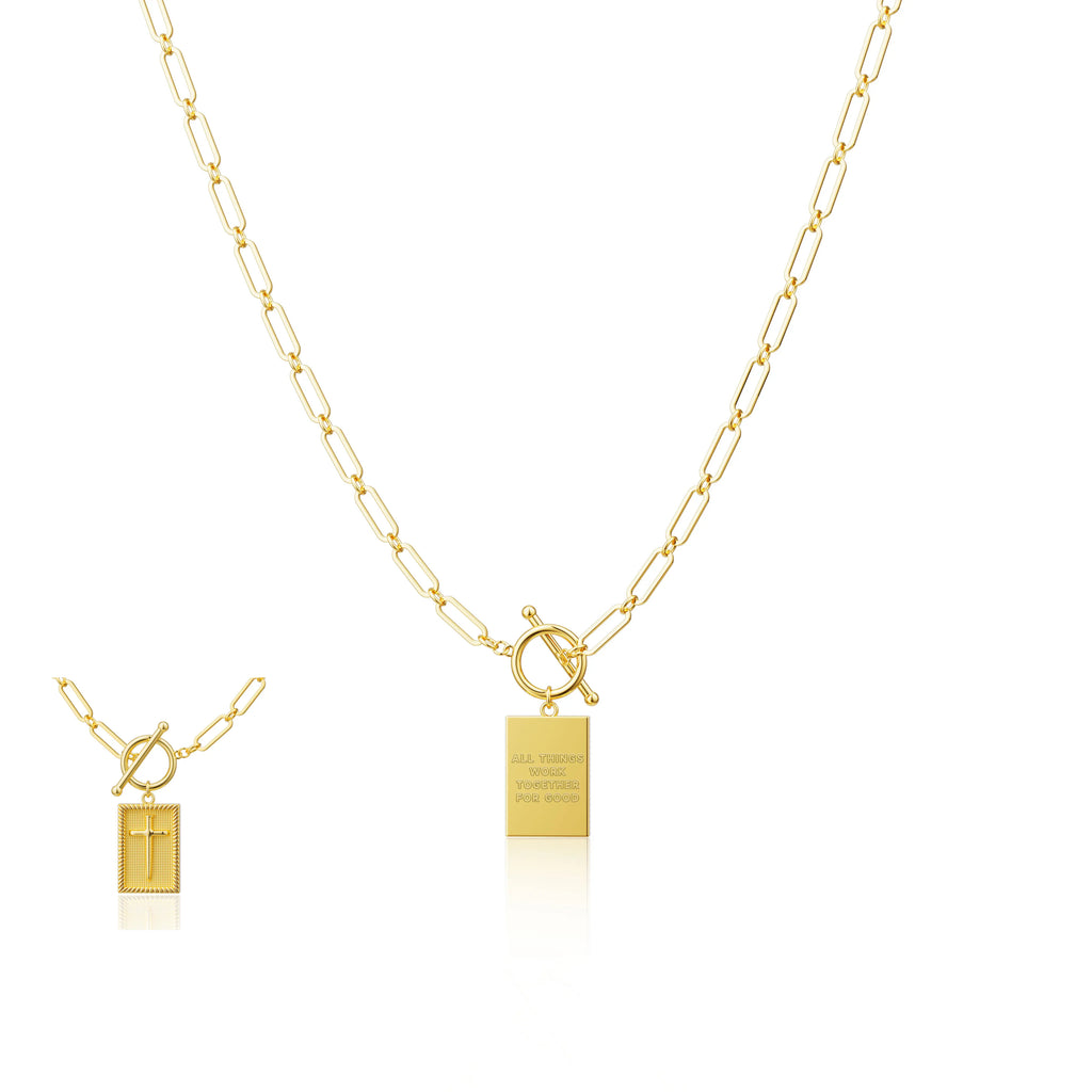 Loyalove 14K Gold Plated Charm Outdoorfun Cross Choker Necklace for Women Thick Chunky Paperclip Chain, Cuban Link Chain, Hip Hop Fashion Jewelry, Trendy Easter Gifts