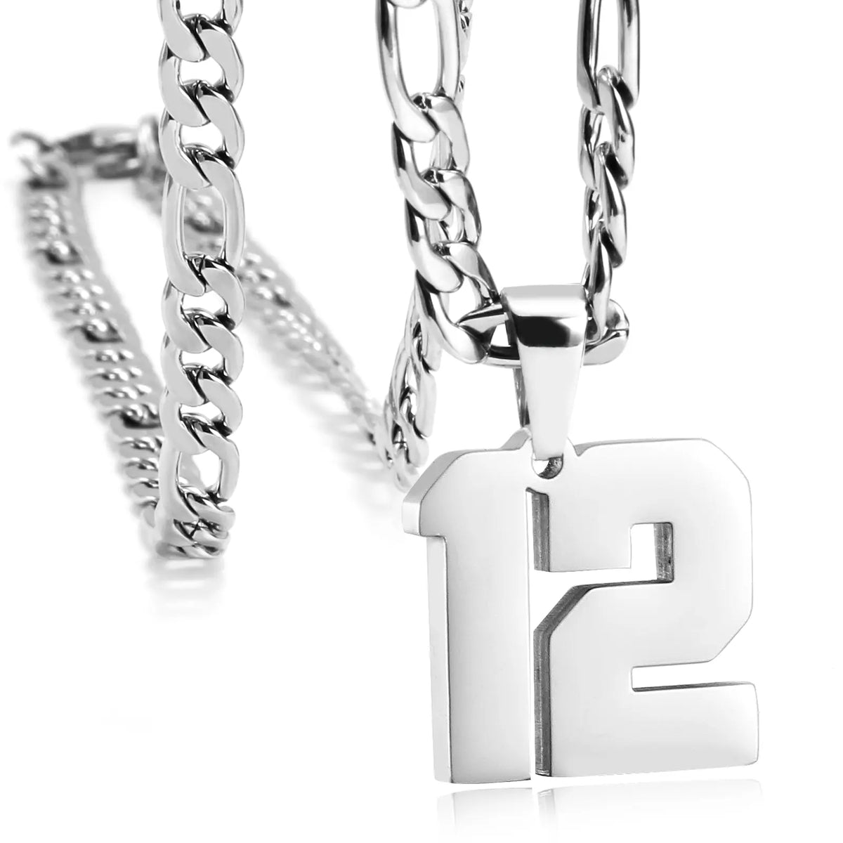 CaptainSteeL Personalized Number Pendant Necklaces for Men - 24in Stainless Steel Chains, Sports Team Inspiration Jewelry Gift, Men's Accessories, Football Drip Accessories, Mens Gifts, Waterproof Wear,sohochic