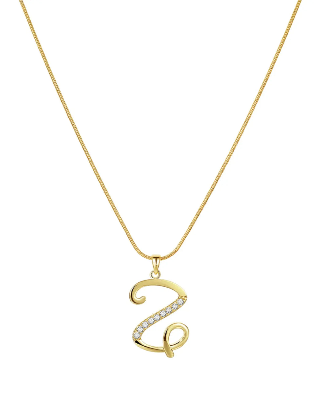 Elegant Simple 26 Letter Copper Zircon Pendant Necklace for Women, Alphabet Letter Necklace, Stylish Jewelry Accessory, Perfect Gift Idea, Necklace Initial, Birthday Gift Jewelry