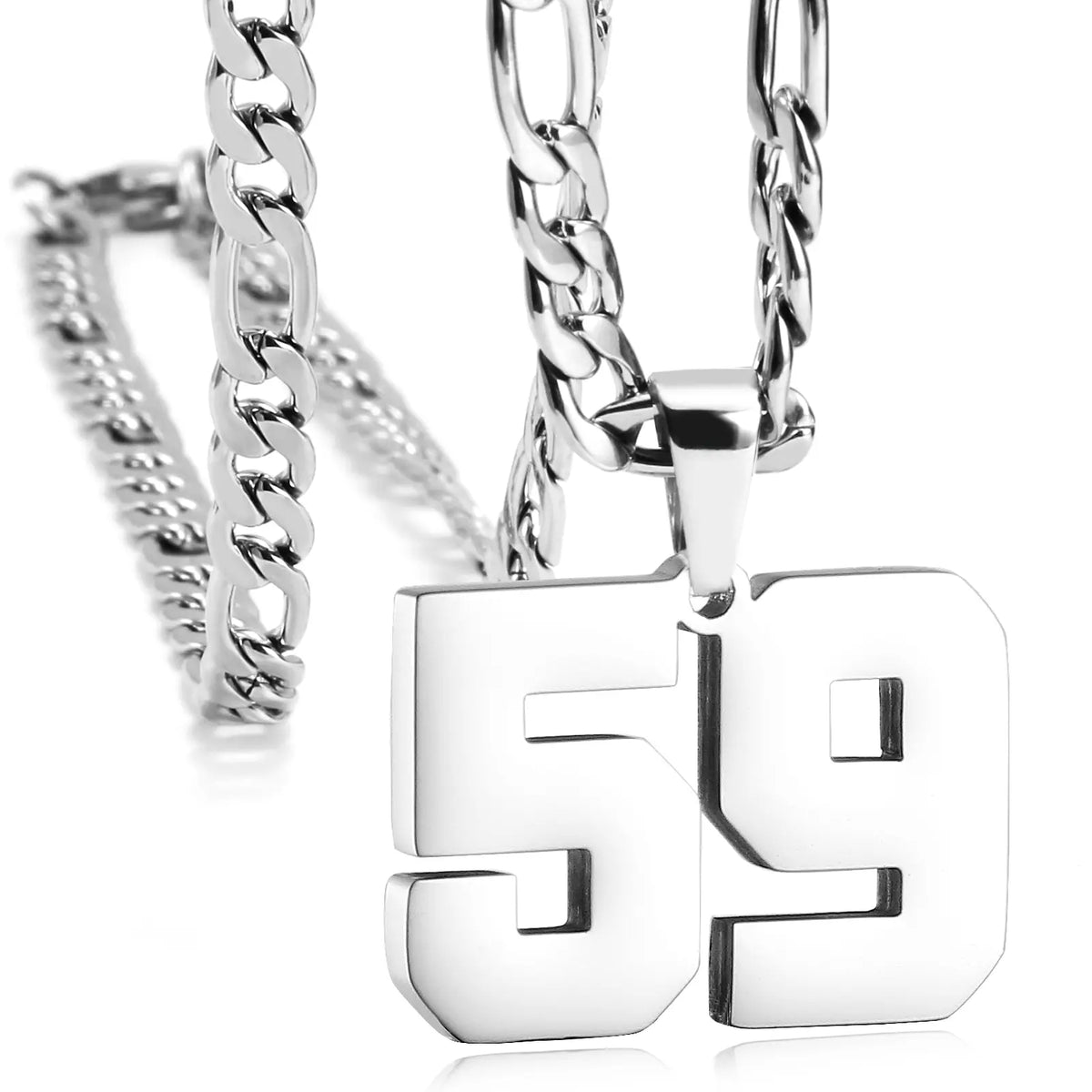 CaptainSteeL Personalized Number Pendant Necklaces for Men - 24in Stainless Steel Chains, Sports Team Inspiration Jewelry Gift, Men's Accessories, Football Drip Accessories, Mens Gifts, Waterproof Wear,sohochic