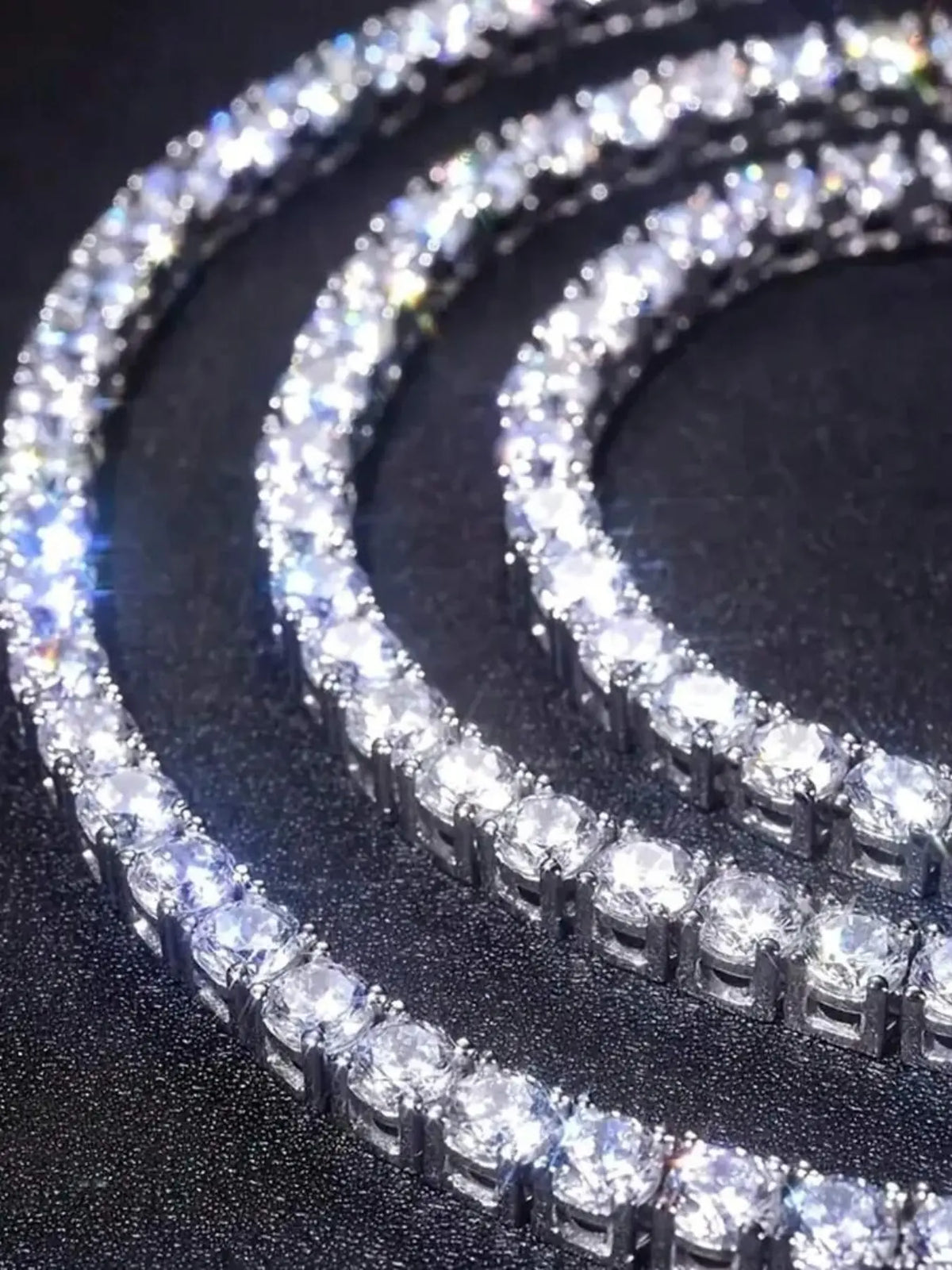 1pc Diamond Tennis Necklace, Casual Style Fashion Jewelry Necklaces, Unisex, Thick Bottom Edge Anti-Deformation, Tennis & Cuban Link Chain, Cuban Link Design, 18-24 Inches, Gift For Valentine's Day, Father's Day, Holidays, Party, Jazz Cuban Chain