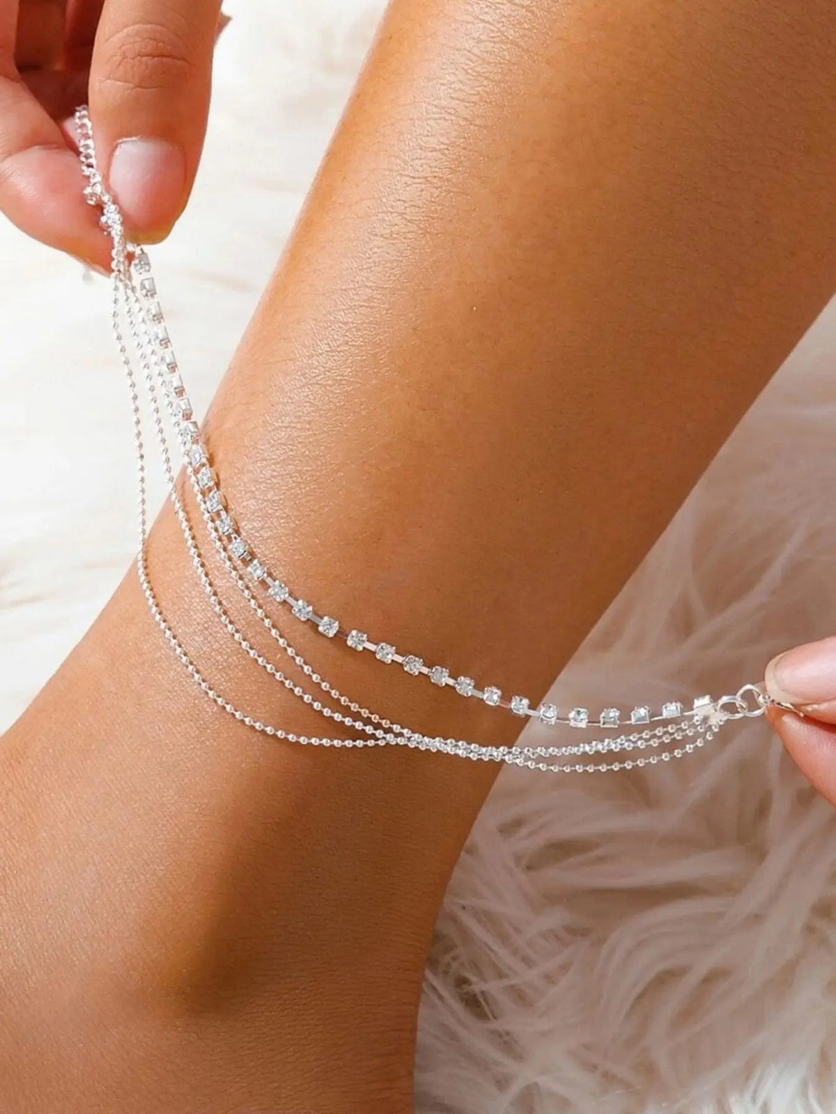 Women's Elegant Multi Layered Anklet, Fashionable Beaded Foot Wearable Jewelry, Perfect for Daily Wear and Gifts, Stylish Accessory, Trendy Jewellery Accessories, Versatile Accessory, Solstice Anklet, Fashion Chic Accessories