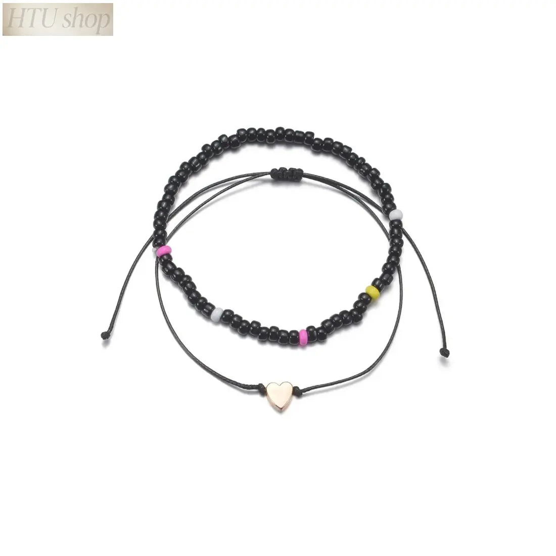 Women's Elastic Leather Anklets - Foot Jewelry with Elegant Heart Charm, One Size Fits All Fashion Accessories for Everyday Wear and Parties,sohochic