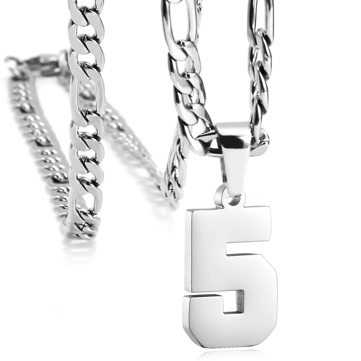 CaptainSteeL Personalized Number Pendant Necklaces for Men - 24in Stainless Steel Chains, Sports Team Inspiration Jewelry Gift, Men's Accessories, Football Drip Accessories, Mens Gifts, Waterproof Wear,sohochic
