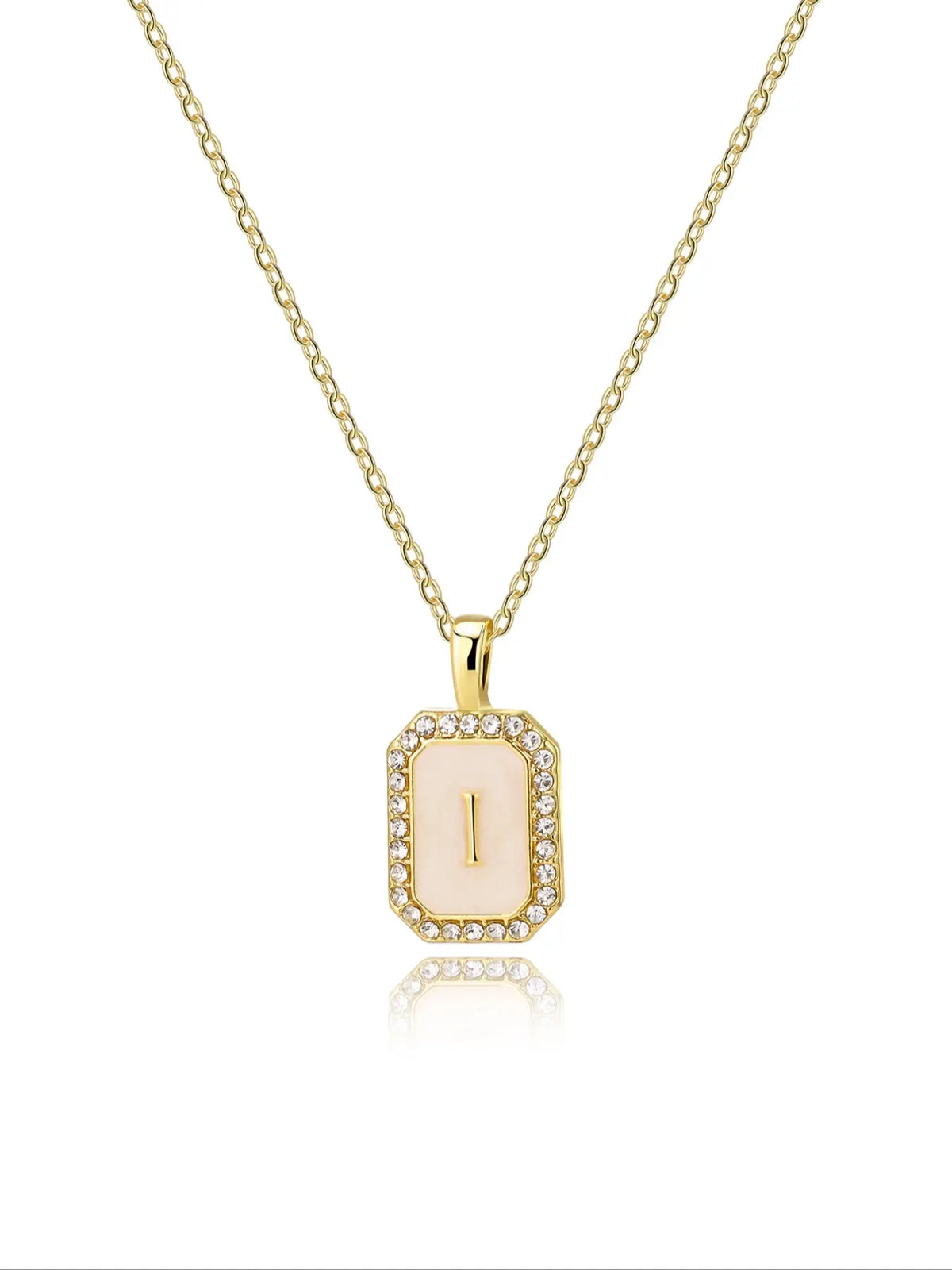 Personalized A-Z Letter Pendant Necklace for Women, Square Rhinestone Inlay, Vintage Glamorous Fashion Jewelry Gift for Her, Elegant Rhinestone Necklace, Initial Letter Necklace, Custom Initial Necklace, Alphabet Necklace