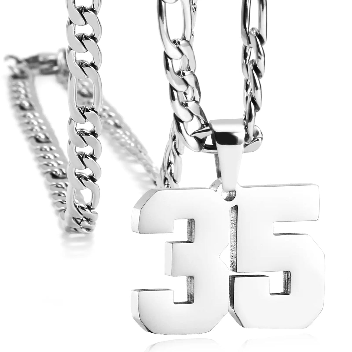 CaptainSteeL Personalized Number Pendant Necklaces for Men - 24in Stainless Steel Chains, Sports Team Inspiration Jewelry Gift, Men's Accessories, Football Drip Accessories, Mens Gifts, Waterproof Wear,sohochic