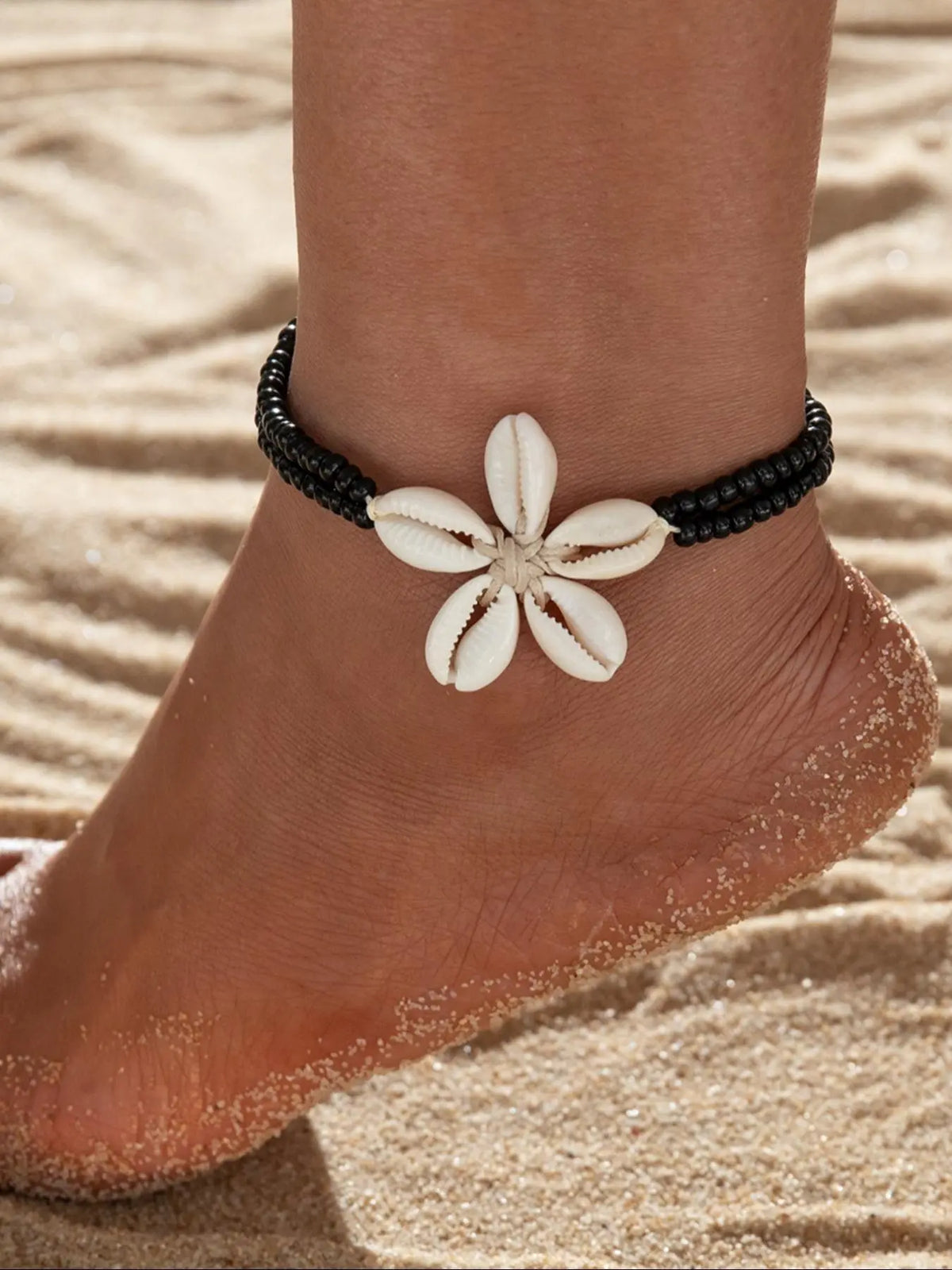 Boho Style Shell Decor Anklet, Fashionable Double Layer Beaded Anklet for Women & Girls, Casual Trendy Body Jewelry for Party, Daily Decor for Birthday Gift, Dainty Layered Anklet, Trendy Fashionable Accessories