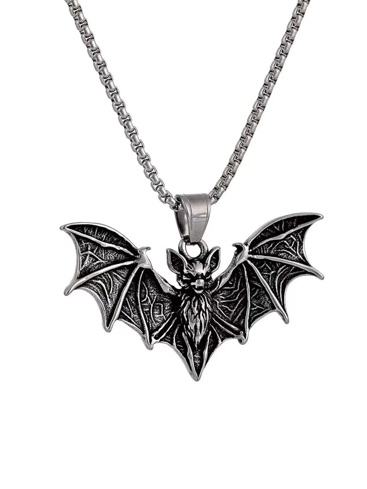 Gothic Bat Pendant Necklace, Fashion Necklace, Stainless Steel Vampire Bat Jewelry, Chain Jewelry, Halloween Goth Accessories for Men, Gothic Witch Jewelry, Jewelry Gift, Chain Necklaces
