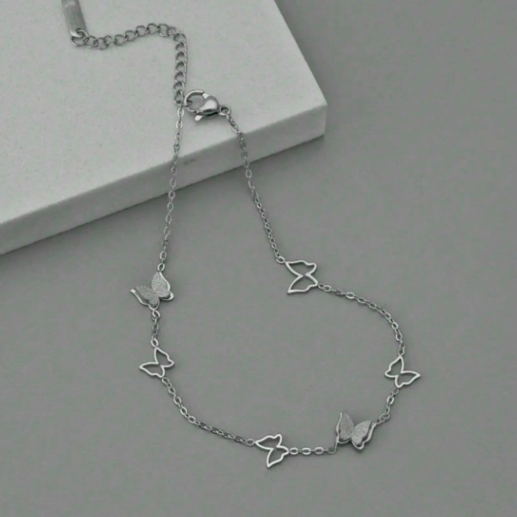 Butterfly Anklet for Women – Stainless Steel Dainty Ankle Bracelet, Minimalist Jewelry for Everyday Wear
