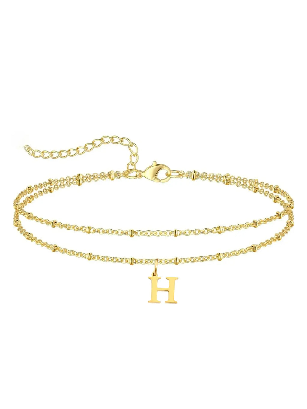 Letter A Design Anklet for Women, Fashion Jewelry for Party, Daily Clothing Decor, Jewelry for Birthday Gift, Personalized Jewelry Gift, Adjustable Anklet, Initial Anklet, Trendy Jewelry