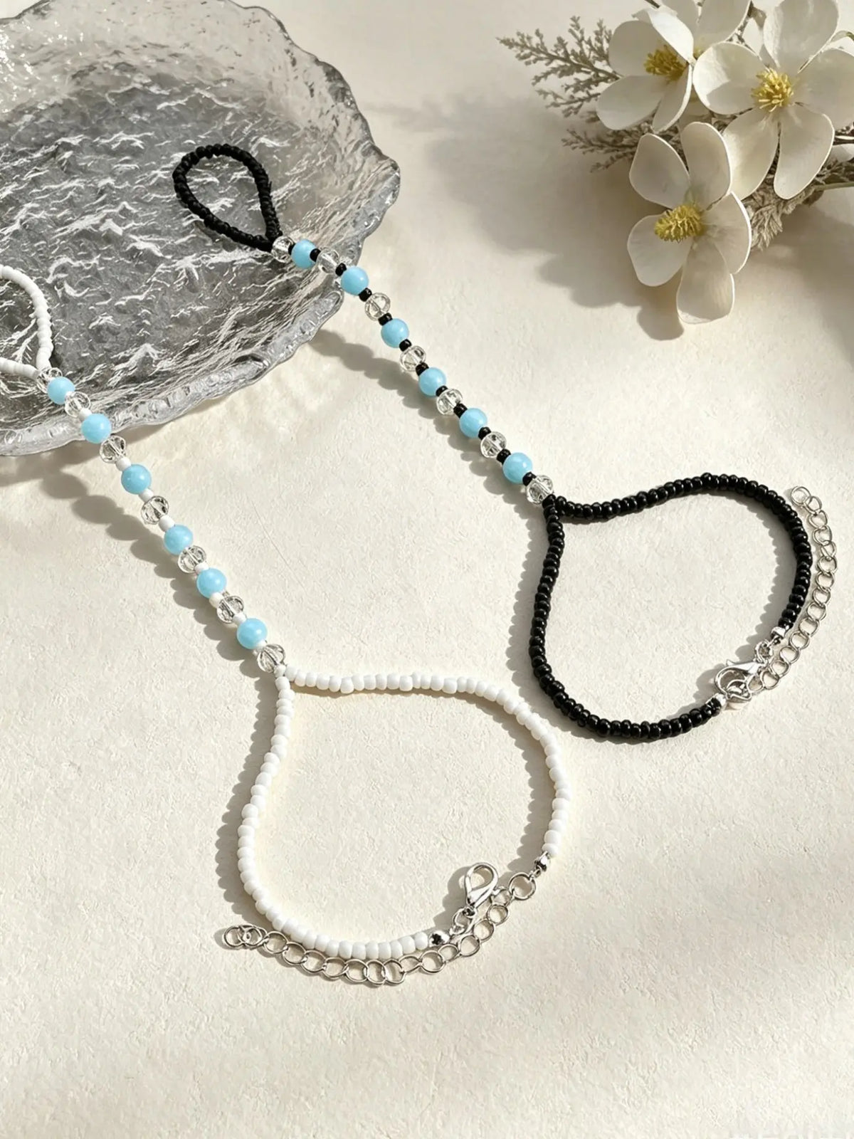 Summer Beach Vacation Glow-In-The-Dark Adjustable Anklet, Creative Acrylic Foot Jewelry, Women's Party Accessory, Fashionable Beach Wear, Fashion Accessories