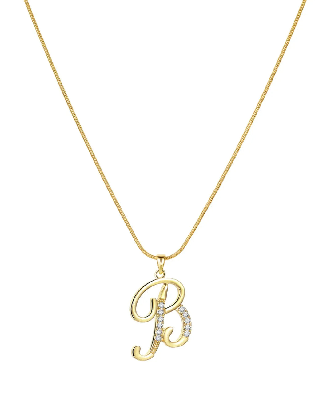 Elegant Simple 26 Letter Copper Zircon Pendant Necklace for Women, Alphabet Letter Necklace, Stylish Jewelry Accessory, Perfect Gift Idea, Necklace Initial, Birthday Gift Jewelry