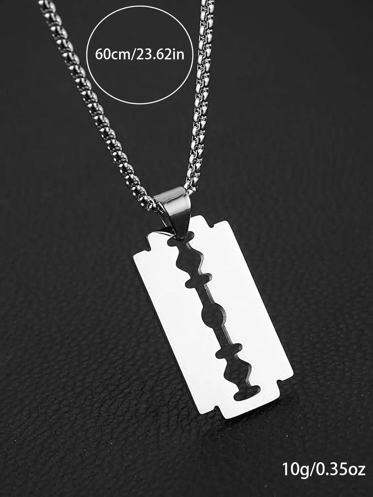 Hiphop Razor Pendant Necklace, Fashion Necklace, Cool Hiphop Style Streetwear Statement Jewelry Gift, Unique Trendy Sweater Chain, Cuban Link Design Chain, Stainless Steel Necklaces, Casual All Seasons